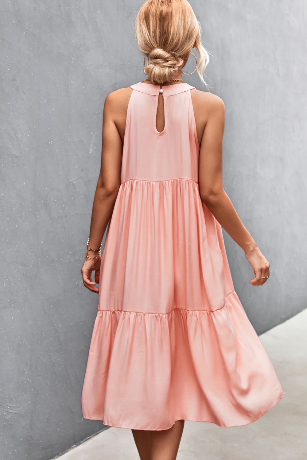 Grecian Tiered Knee-Length Dress