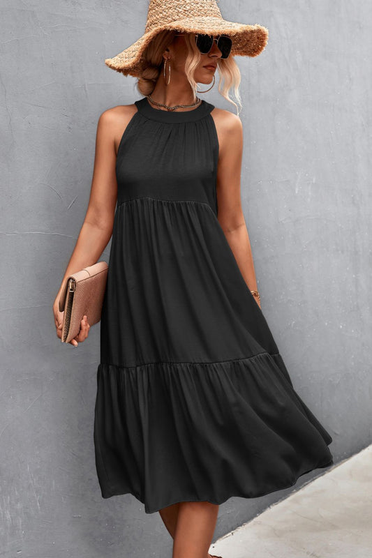 Grecian Tiered Knee-Length Dress