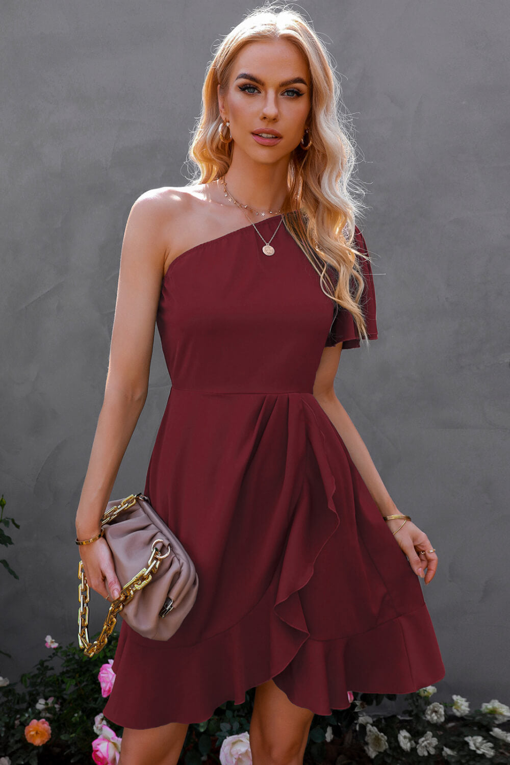 Yours Truly One-Shoulder Dress